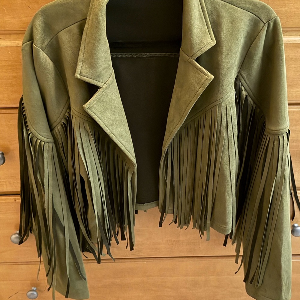 Olive Fringe Women's Jacket